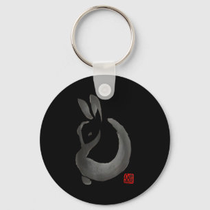 Tintenkaninchen minimalistischer Tinten japanische Schlüsselanhänger