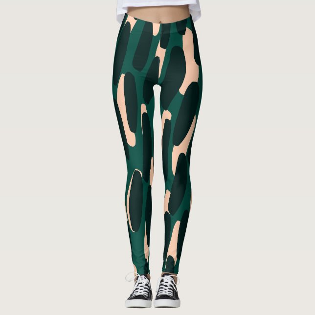 Tintenklappen, von Hand gezeichnet, glänzend nahtl Leggings (Vorderseite)