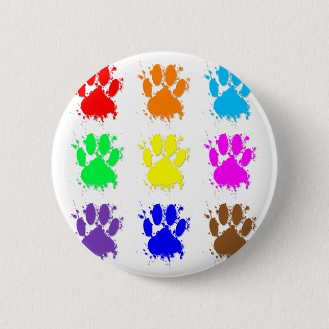 Tintenkleber-Spritzer-Dog-Muster Button (Vorderseite)