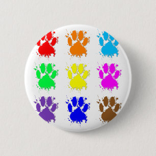 Tintenkleber-Spritzer-Dog-Muster Button