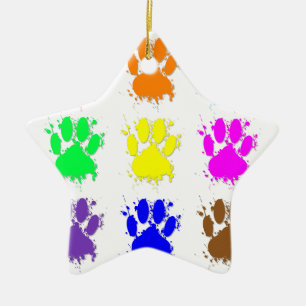 Tintenkleber-Spritzer-Dog-Muster Keramik Ornament