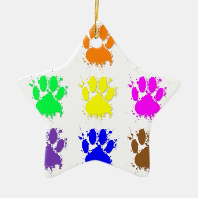 Tintenkleber-Spritzer-Dog-Muster Keramik Ornament (Vorne)