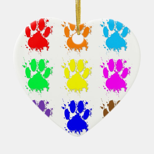Tintenkleber-Spritzer-Dog-Muster Keramikornament (Vorne)
