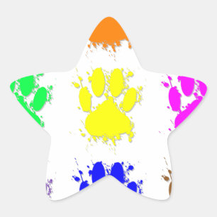 Tintenkleber-Spritzer-Dog-Muster Stern-Aufkleber