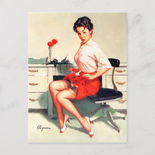 Tintenklecks Pin Up Postkarte