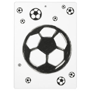 Tintenpinsel Fußball – Sportillustration auf Klemmbrett