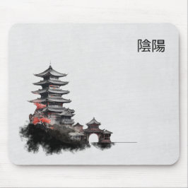 Tintenpinsel-Pagode-Mausepad Mousepad