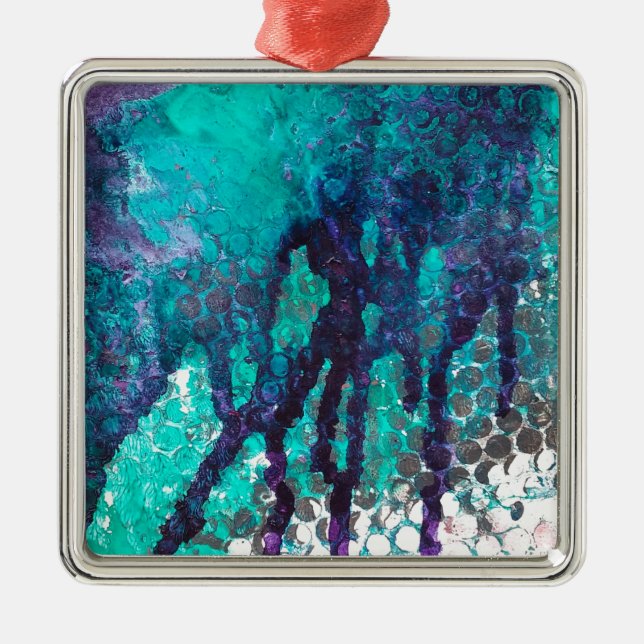 Tintenverschüttungen Silbernes Ornament (Vorne)