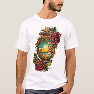 Tintenzeichnung: Design des T - Shirt des Tattoo-T