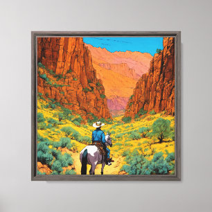 Tintin Inspiriert Cowboy Kupfer Canyon Scene Leinwanddruck