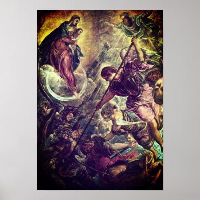 Tintoretto - Archangel Michael Fights Satan Poster (Vorne)