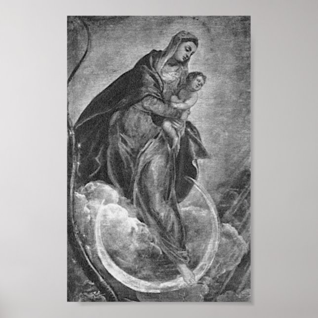 Tintoretto Crescent Moon Madonna Maria Apokalypse Poster (Vorne)