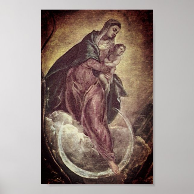 Tintoretto Crescent Moon Madonna Maria Apokalypse Poster (Vorne)