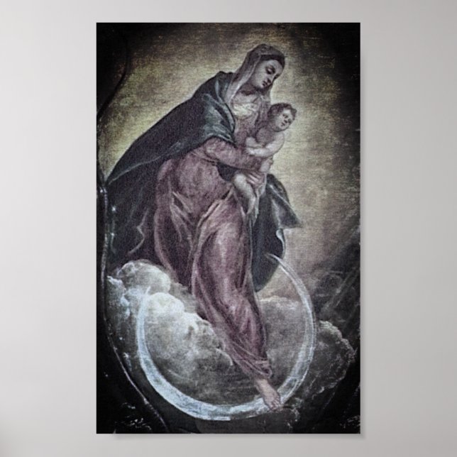 Tintoretto Crescent Moon Madonna Mary Apokalypse Poster (Vorne)