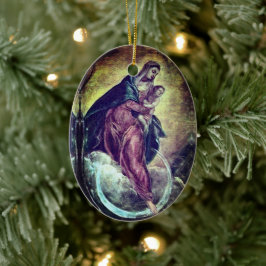 Tintoretto Crescent Moon Madonna Mutter Jesu Keramik Ornament