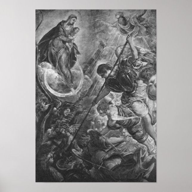 Tintoretto – Kampf des Erzengels Michael mit Satan Poster (Vorne)