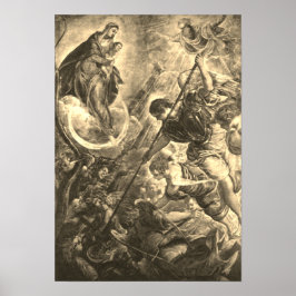 Tintoretto - Kampf des Erzengels Michael mit Satan Poster