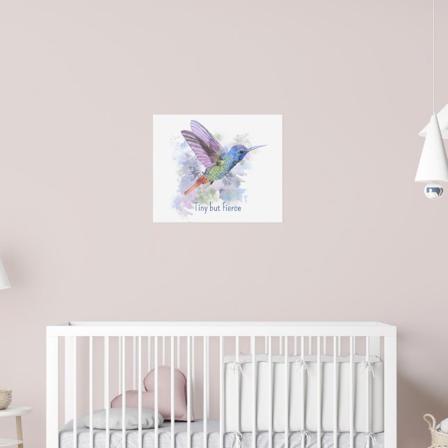 Tiny aber Feirce Zitat Whimsical Rufous Hummingbir Poster (Kinderzimmer 2)
