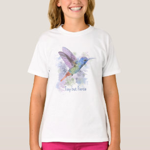 Tiny aber fierce Zitat Whimsical Rufous Hummingbir T-Shirt