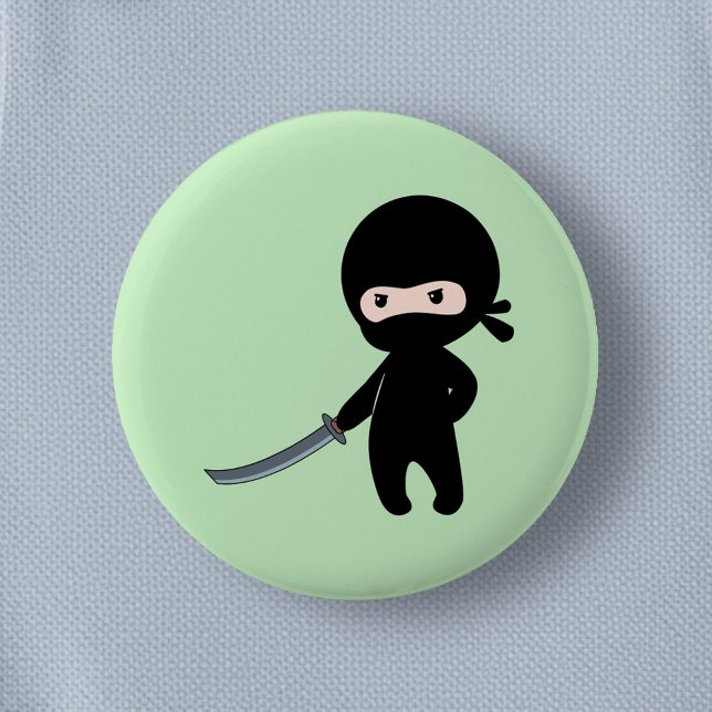 Tiny Angry Ninja auf Green Button (Von Creator hochgeladen)