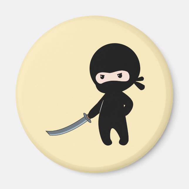 Tiny Angry Ninja auf Yellow Magnet (Vorne)
