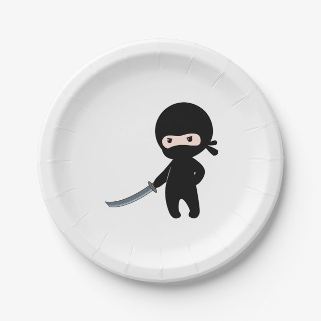 Tiny Angry Ninja Pappteller (Vorderseite)