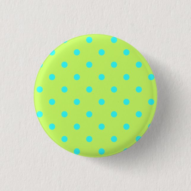 Tiny Aqua Polka Dots Button (Vorderseite)
