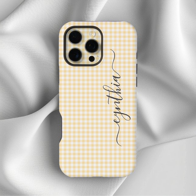 Tiny Beige Gingham Signature iPhone Hülle (Tiny Beige Gingham Signature iPhone Case)