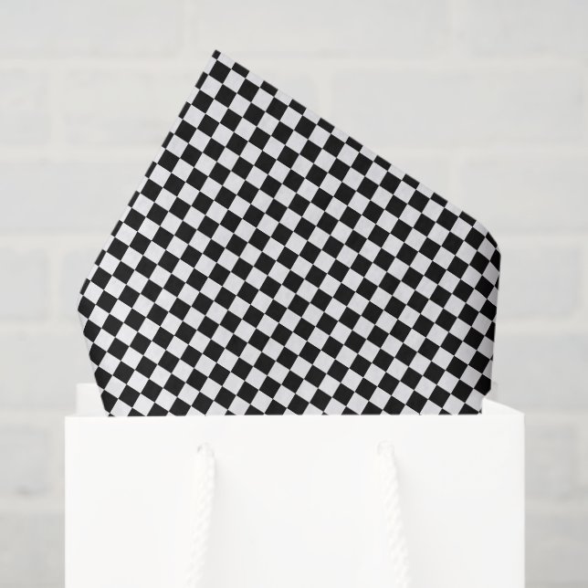 Tiny Black and White Checked Seidenpapier (Geschenktüte)