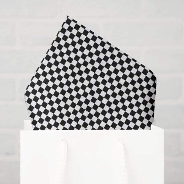 Tiny Black and White Checked Seidenpapier (Geschenktüte)