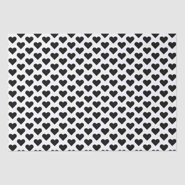 Tiny Black Hearts Musterteppichpapier Seidenpapier (Vorderseite)