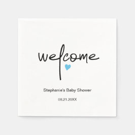 Tiny Blue Heart Paper Napkins für Boy Dusche | Serviette