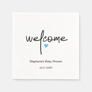 Tiny Blue Heart Paper Napkins für Boy Dusche Serviette
