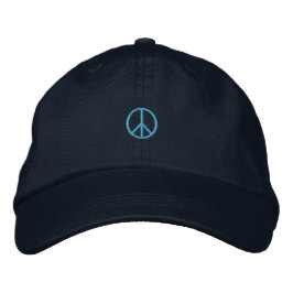 Tiny Blue Peace Symbol Bestickte Kappe