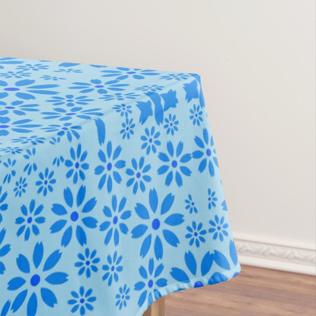 Tiny Blume Pattern.Blue 02.b LBlue BG Tischdecke (Beispiel)