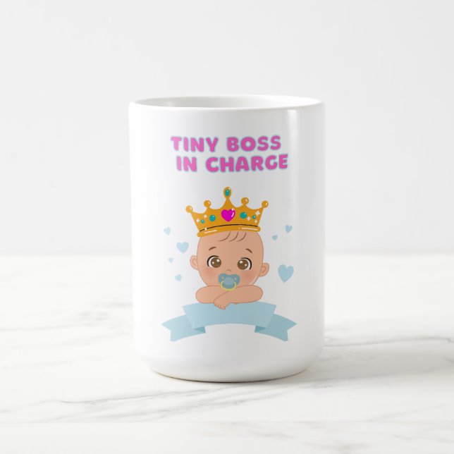 Tiny Boss in Charge - kühne, lustige Kleinkind Kaffeetasse (Mittel)