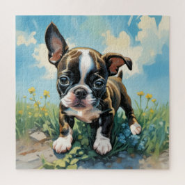 Tiny Boston Terrier Welpe, viele Größen, Puzzle