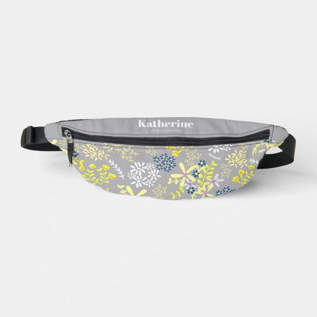 Tiny Bouquet Blume Gray Bauchtasche (Vorderseite)