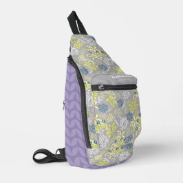 Tiny Bouquet Blume Gray Lavender Crossbody Bag