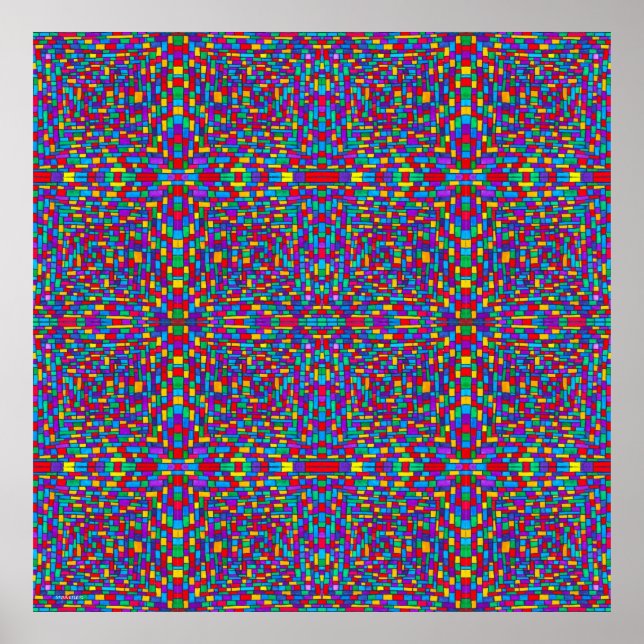 Tiny Bright Tiles Square Poster (Vorne)