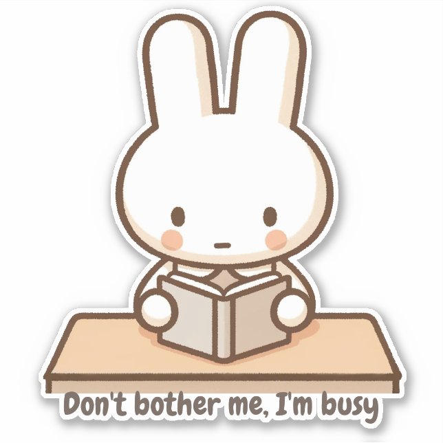Tiny bunny study Vinyl Sticker (Vorderseite)