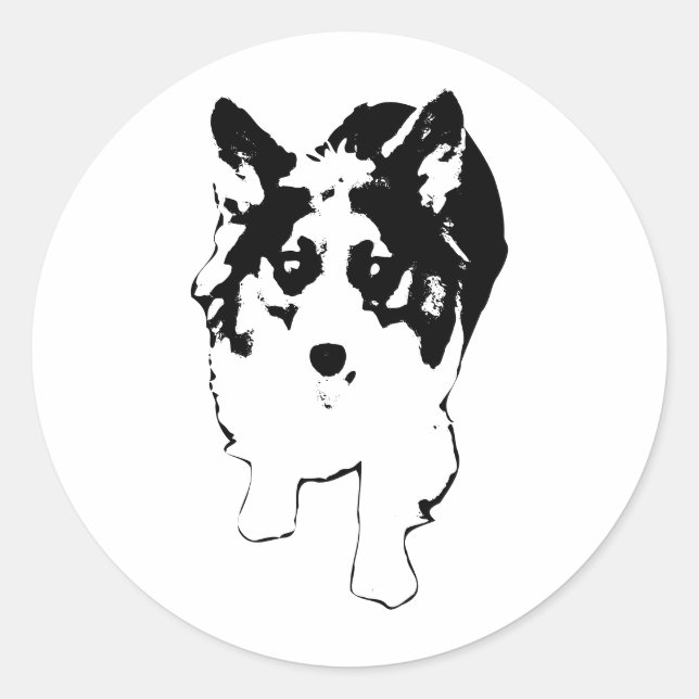 Tiny Burst von Corgi Speed Runder Aufkleber (Vorderseite)