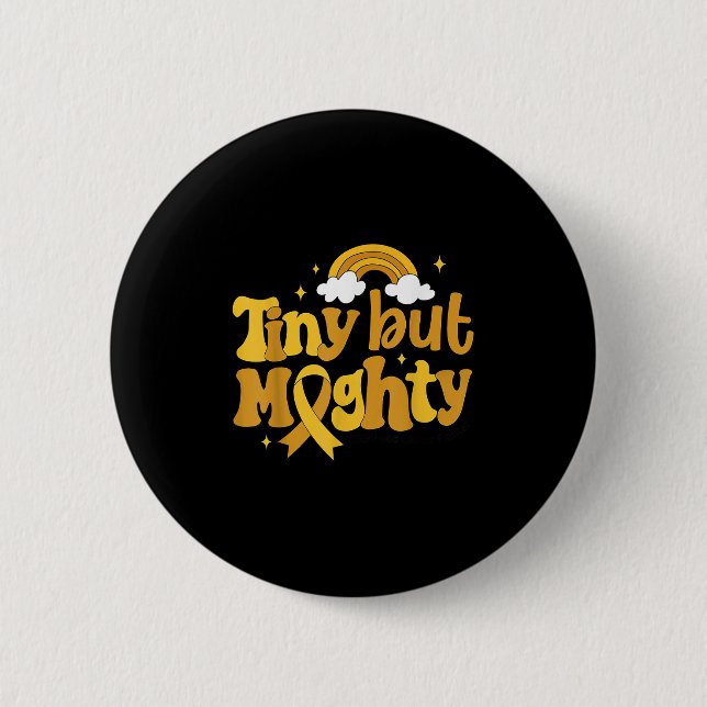 Tiny But Mighty Childhood Cancer Awareness Gold Ri Button (Vorderseite)