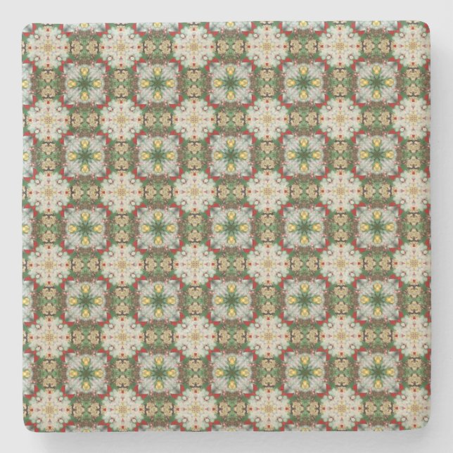 Tiny Christmas Bells Pattern Steinuntersetzer (Vorderseite)