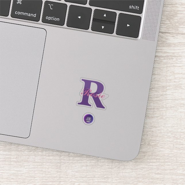 Tiny Clear Vinyl Sticker Monogram Name JK 2022 (Ausschnitt)