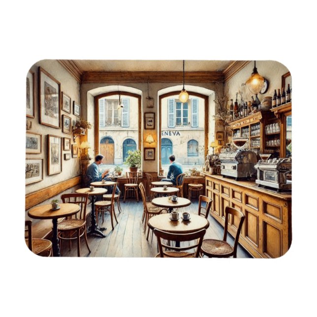 Tiny Coffeeshop in Genf Schweiz Magnet (Horizontal)