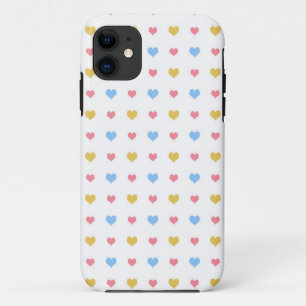 Tiny Colorful Hearful Pattern Pink Blau Gelb Case-Mate iPhone Hülle