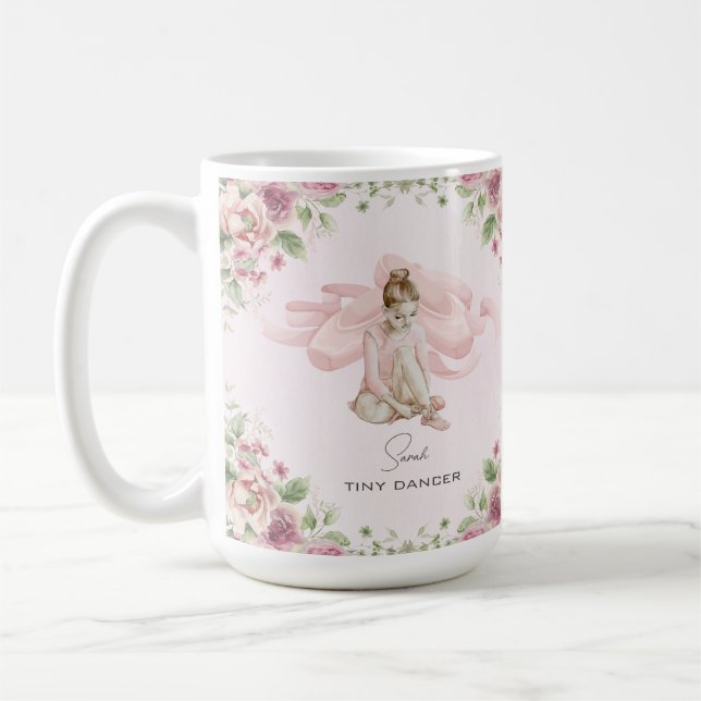 Tiny Dancer Ballerina personalisierte Mug Kaffeetasse (Links)
