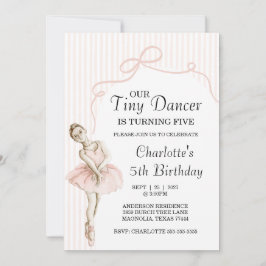 Tiny Dancer Ballerina Pink Girls Birthday Einladung