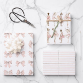 Tiny Dancer Ballerina Pink Girls Birthday Geschenkpapier Set